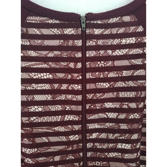 Women's Brown Lace Paneled Midi Polyester Nylon Dress, Size 12, Apt. 9 - Picture 7 of 9